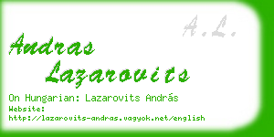 andras lazarovits business card